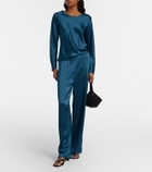 Leset Barb satin top