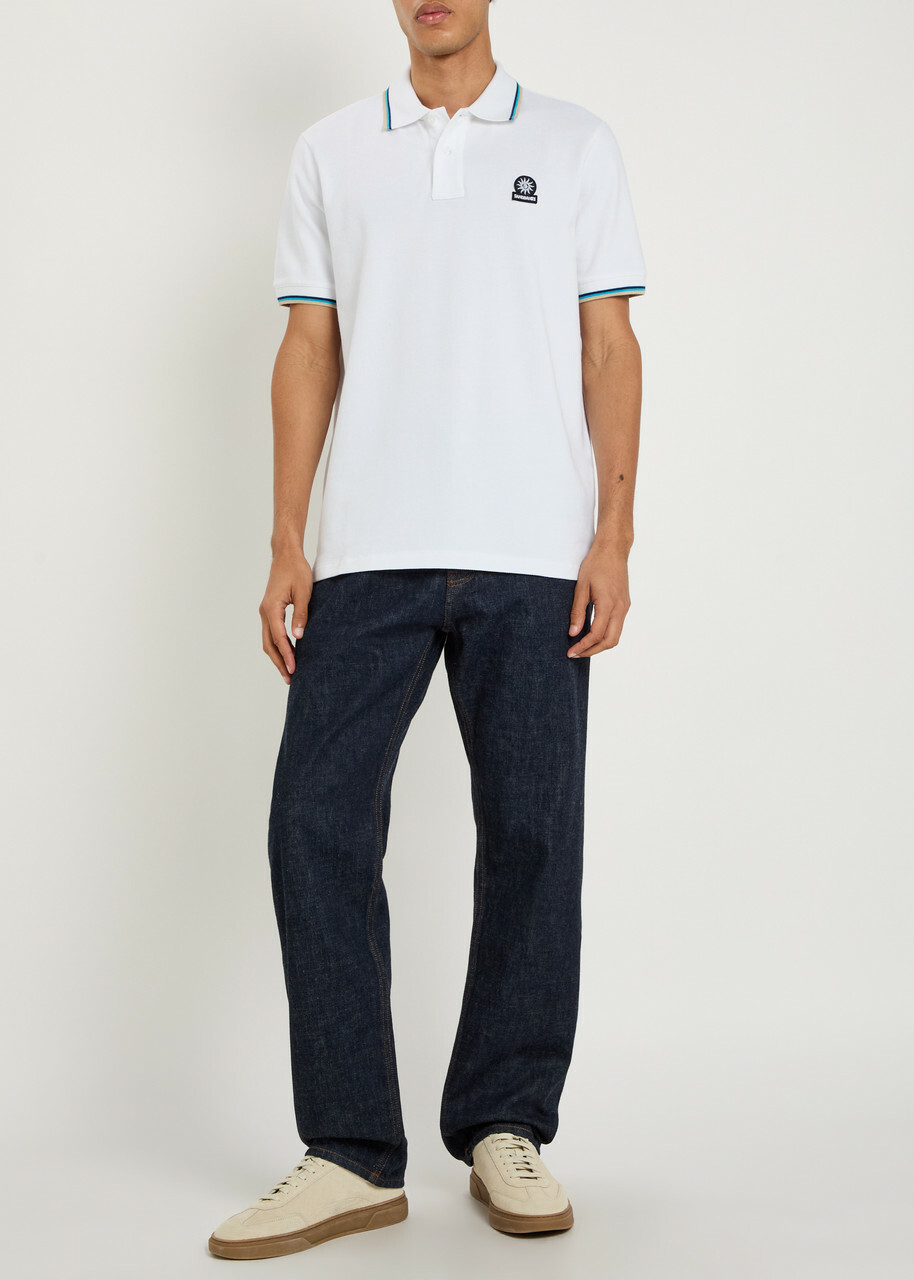 Sandbanks Logo Piqué Cotton Polo Shirt White