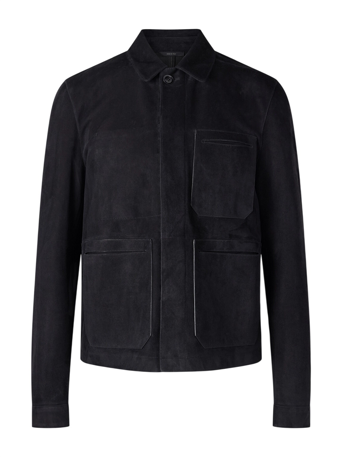 TOM FORD - Shearling-Trimmed Suede Trucker Jacket - Black TOM FORD