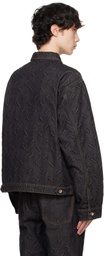 Who Decides War Black Thread Plate Denim Jacket