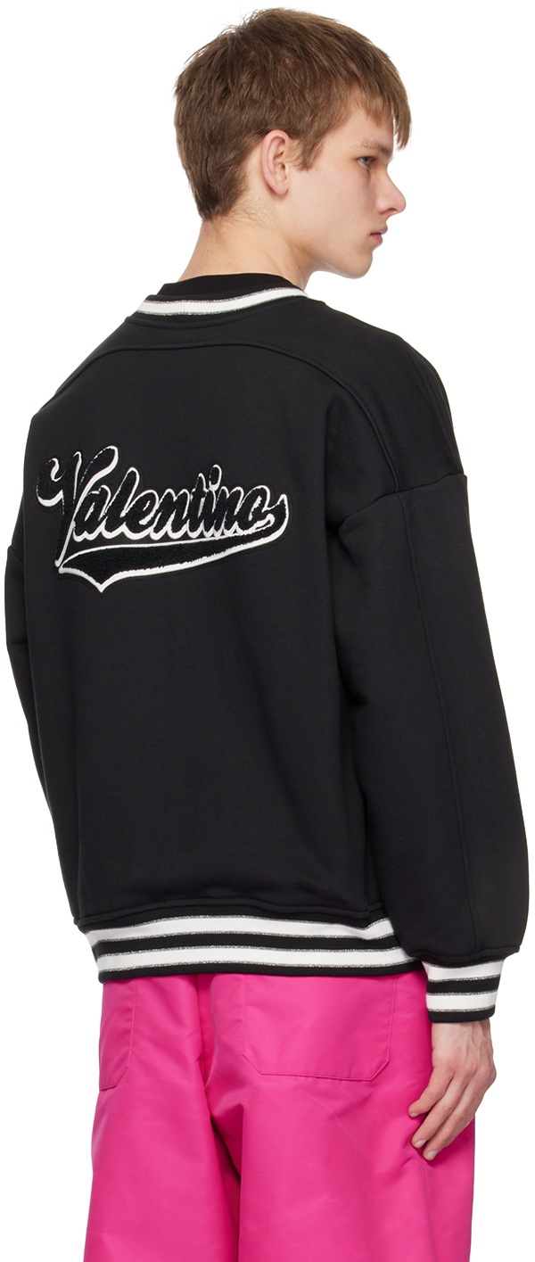Valentino Black Appliqué Cardigan