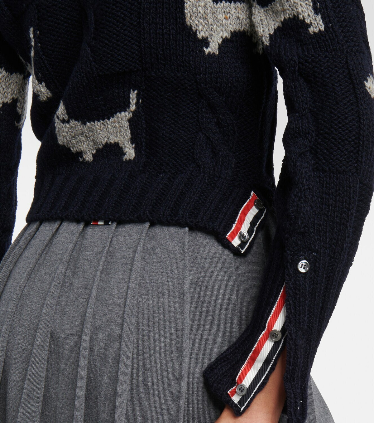 Thom Browne Hector cable-knit wool and mohair cardigan Thom Browne