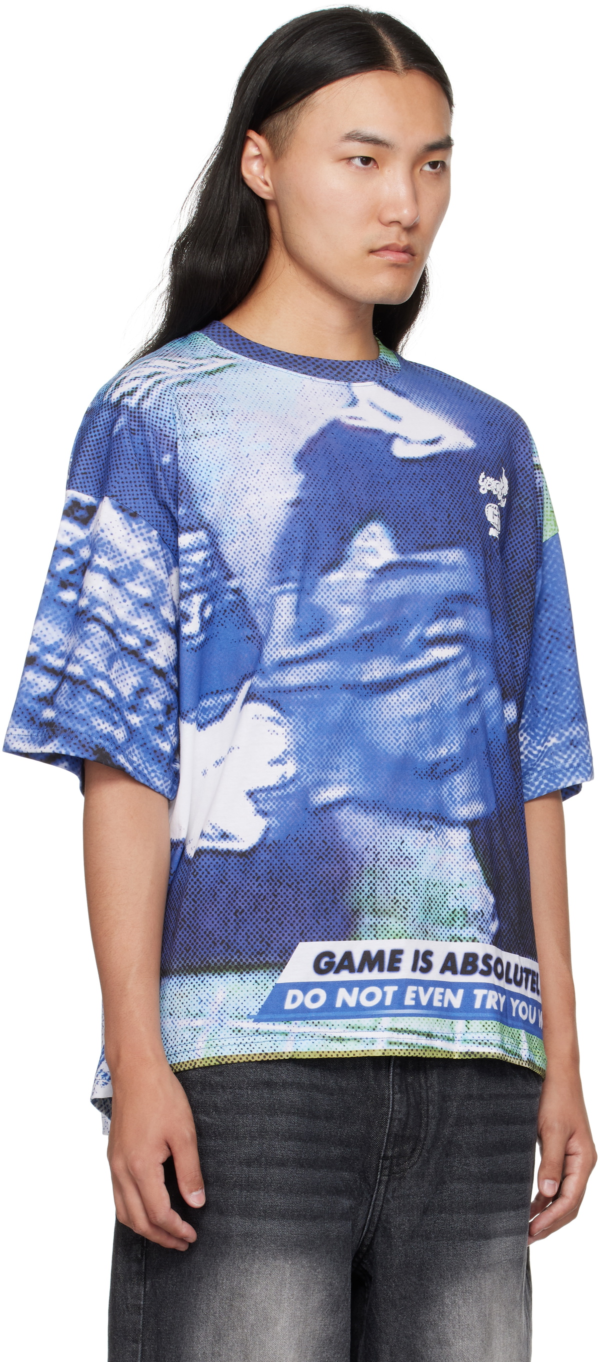 Gerrit Jacob Blue Printed T-shirt