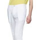 Boss White Linen Crigan3-D Trousers
