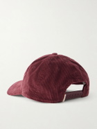 Aimé Leon Dore - Unisphere Embroidered Cotton-Blend Corduroy Baseball Cap - Burgundy