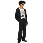 Worstok Black Raw Silk Cardigan