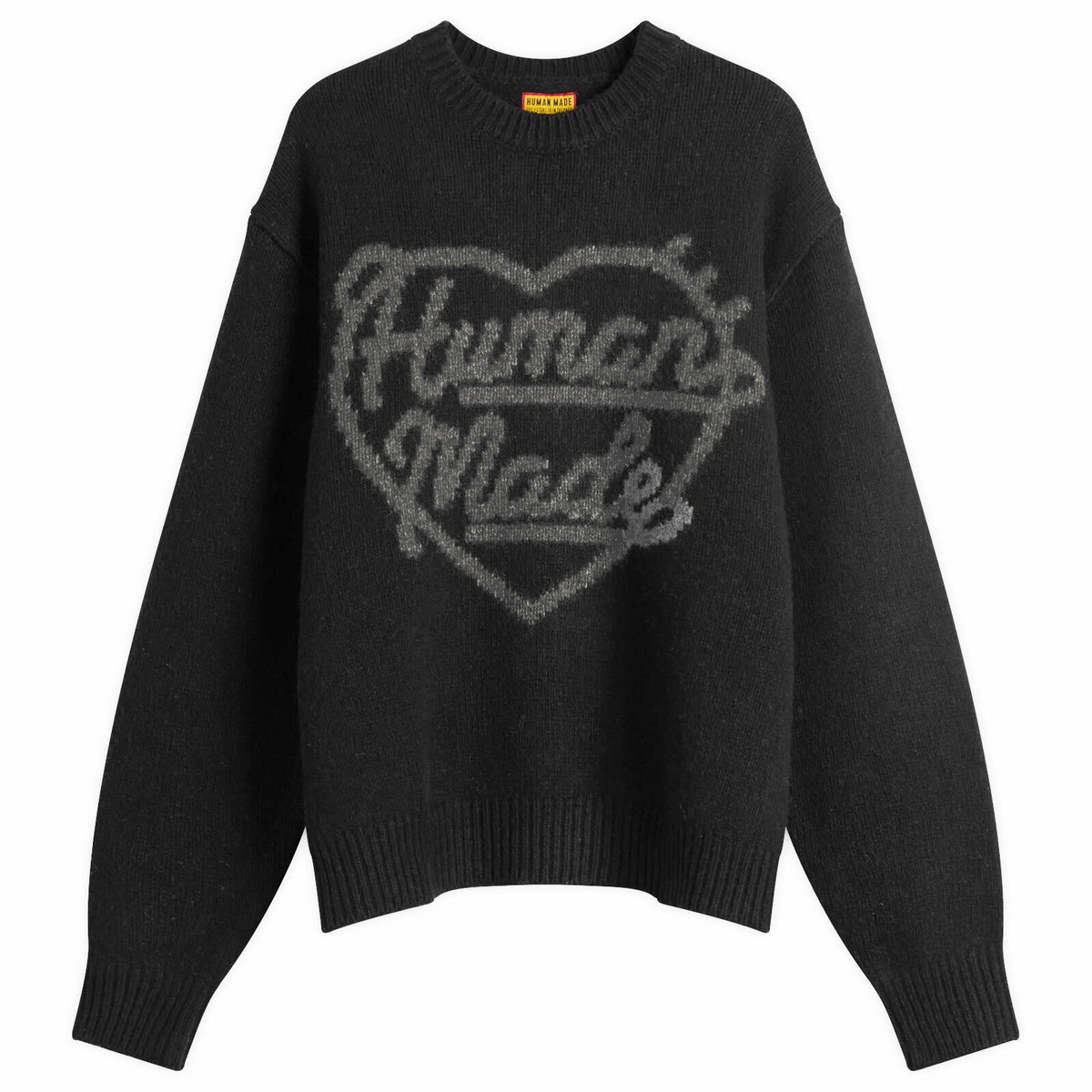 Human Made Men's Heart Knit Sweater in Black Human Made