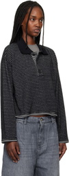 mfpen Black Cropped LS Polo