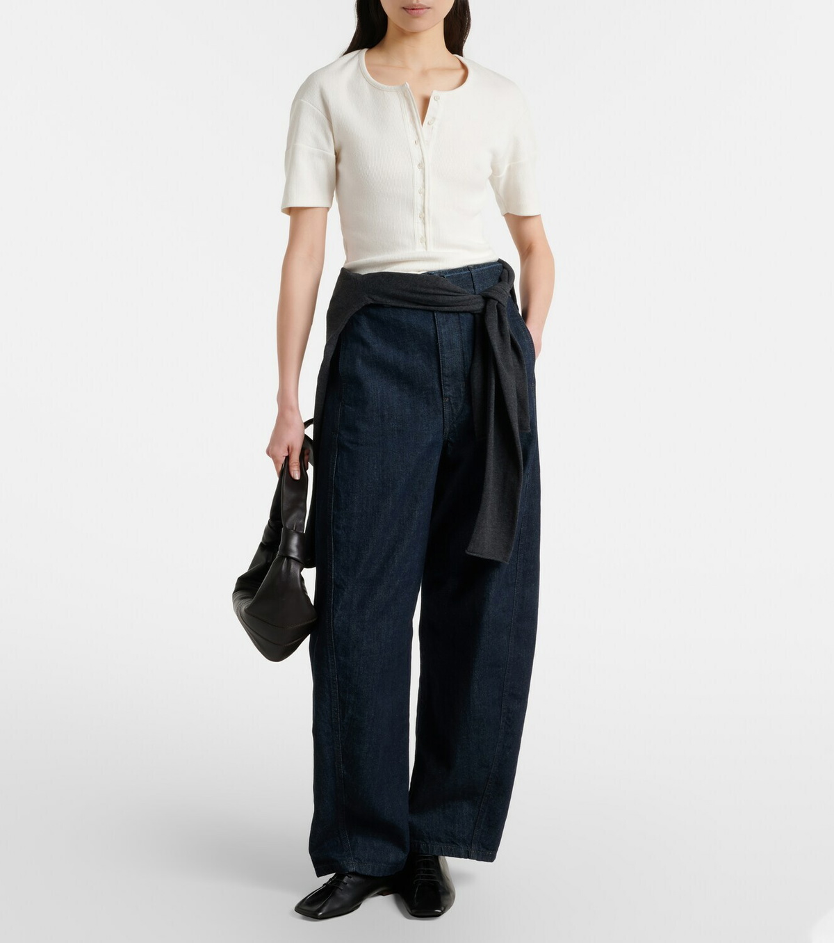 Lemaire Cotton and linen jersey Henley shirt