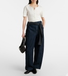 Lemaire Cotton and linen jersey Henley shirt