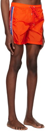 Moncler Orange Drawstring Swim Shorts