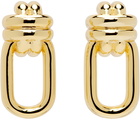 ANINE BING Gold Signature Link Double Cross Earrings