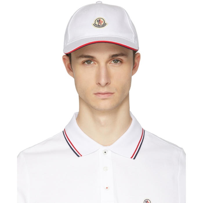 Photo: Moncler White Logo Baseball Cap