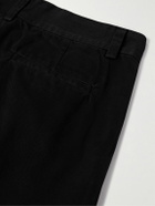 AGOLDE - Slater Straight-Leg Pleated Cotton-Twill Trousers - Black