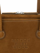 Marge Sherwood Brown Shoulder Bag With Logo Lettering On The Front In Soft Leather Woman