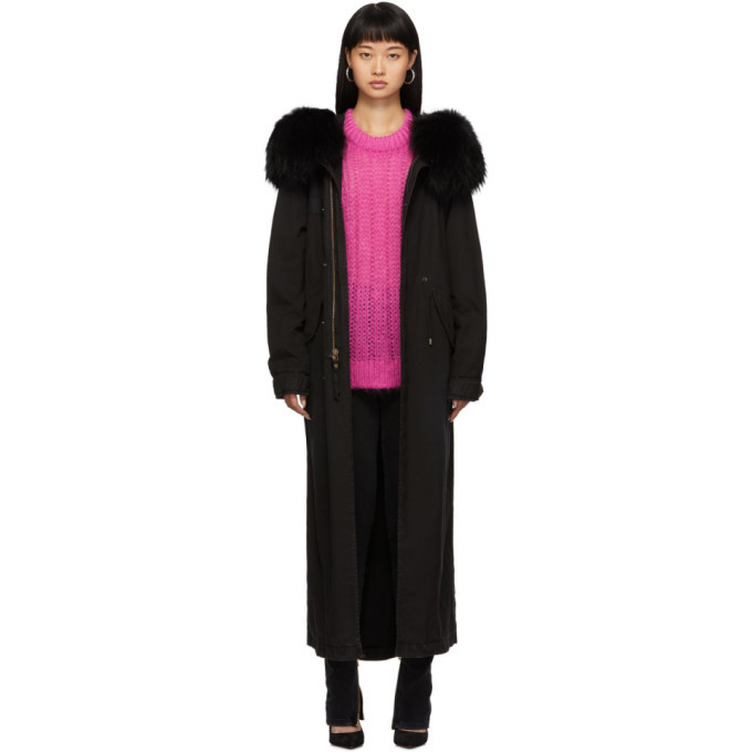 Mr and Mrs Italy SSENSE Exclusive Black Fur Long Jazzy Coat