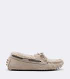 Brunello Cucinelli Monili shearling-lined suede boat shoes
