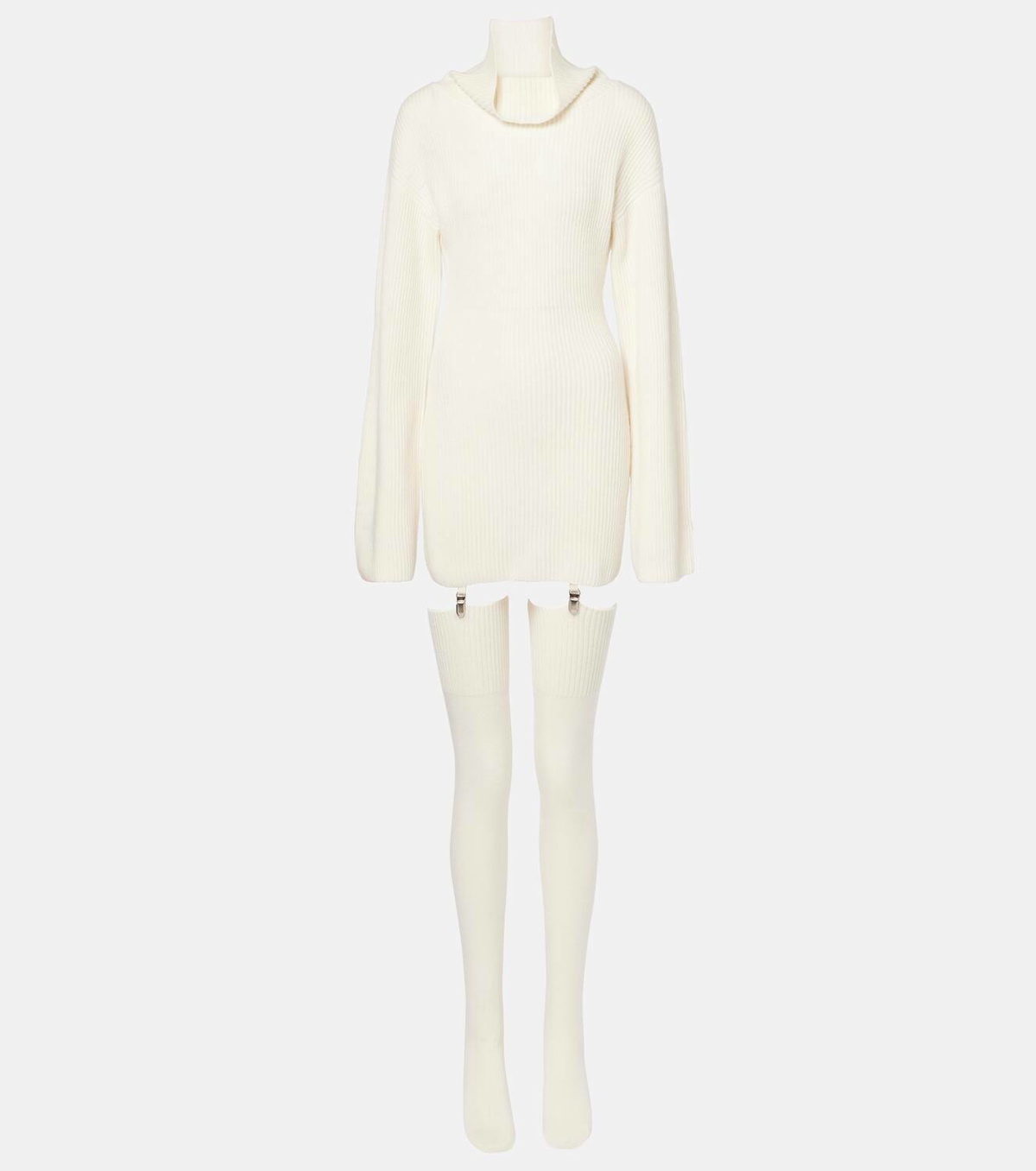 Aya Muse Cursa cashmere sweater dress and socks