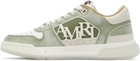 AMIRI White & Green Pebbled Classic Low Sneakers
