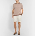 Altea - Striped Linen and Cotton-Blend Polo Shirt - Brown