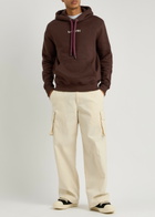 Lanvin Logo Hooded Cotton Sweatshirt Burgundy