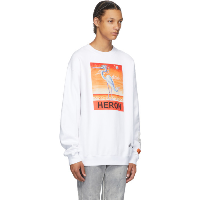 Heron Preston White Kenny Scharf Edition Heron Crewneck Heron Preston