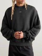 Off-White - Printed Cotton-Jersey Sweatshirt - Black