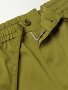 KENZO - Straight-Leg Cotton-Twill Drawstring Trousers - Green