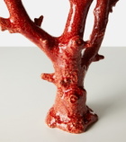 Bordallo Pinheiro Coral earthenware candle holder