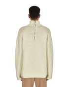 Off White Meteornail Knit Zip Mockneck Sweater Tofu