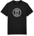 Versace - Slim-Fit Logo-Flocked Cotton-Jersey T-Shirt - Black