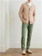 Canali - Tapered Garment-Dyed Stretch-Cotton and Linen-Blend Trousers - Green