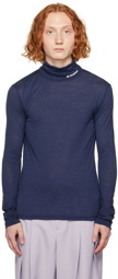 Jil Sander Navy Printed Turtleneck