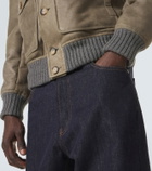 Brunello Cucinelli Shearling-lined leather blouson jacket