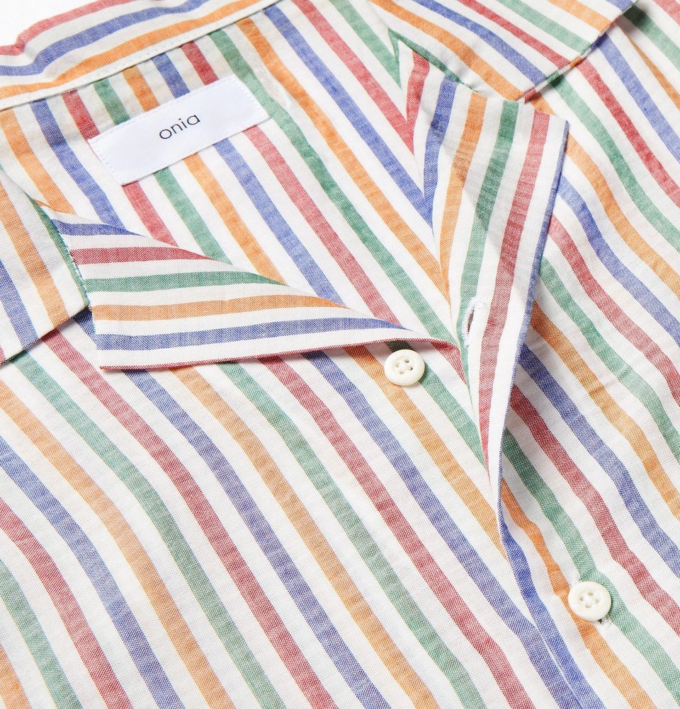 Striped seersucker shirt - Men