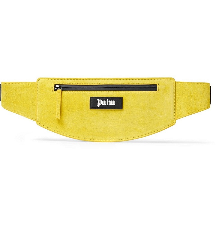 Photo: Palm Angels - Logo-Appliquéd Suede Belt Bag - Yellow
