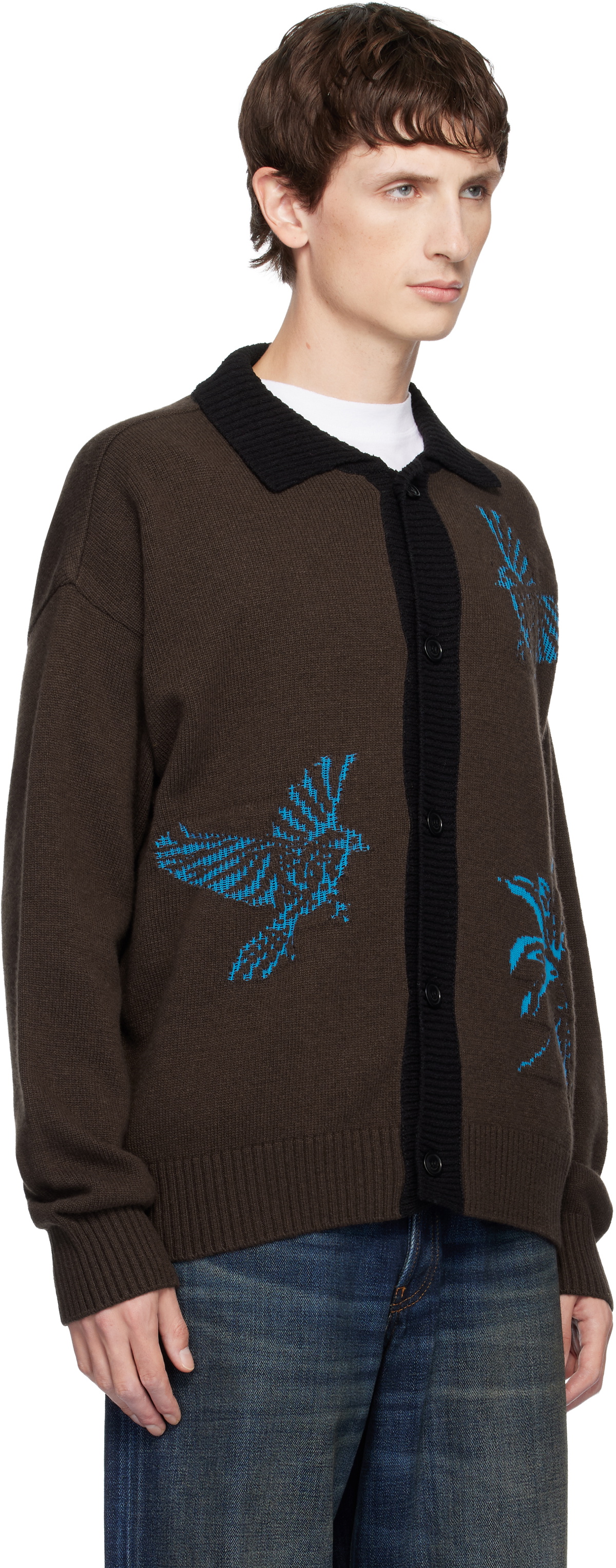 Andersson Bell Brown Bird Intarsia Cardigan