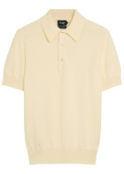 Drake's Textured Cotton-knit Polo top Ecru