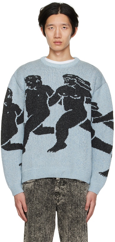 Photo: Carne Bollente SSENSE Exclusive Blue In-Depends Day Sweater