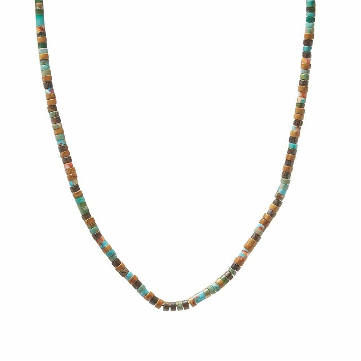 Photo: Mikia Men's Heishi Beads Necklace in Turquoise Mix