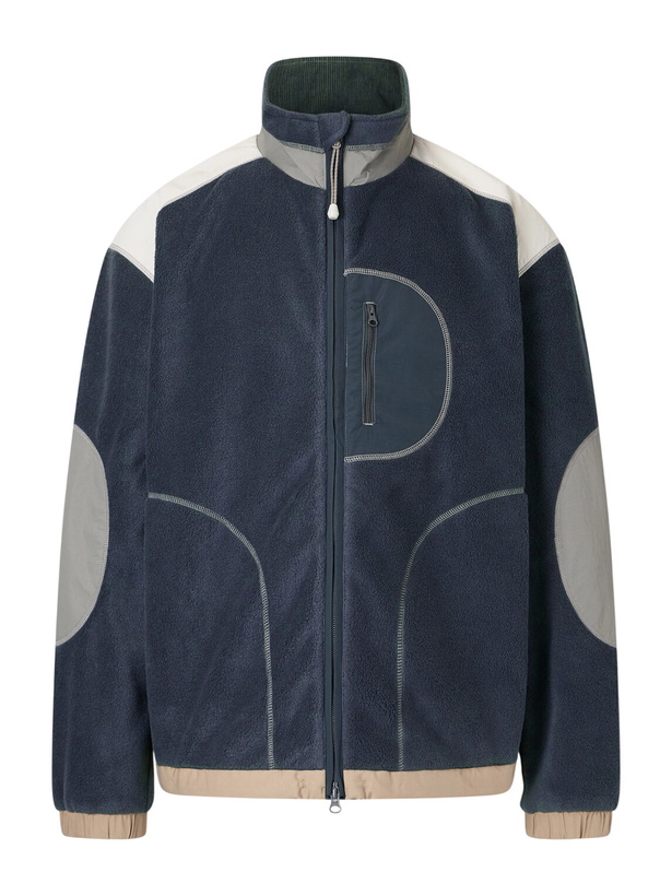 Photo: Folk - Curve Shell-Trimmed Fleece Jacket - Blue