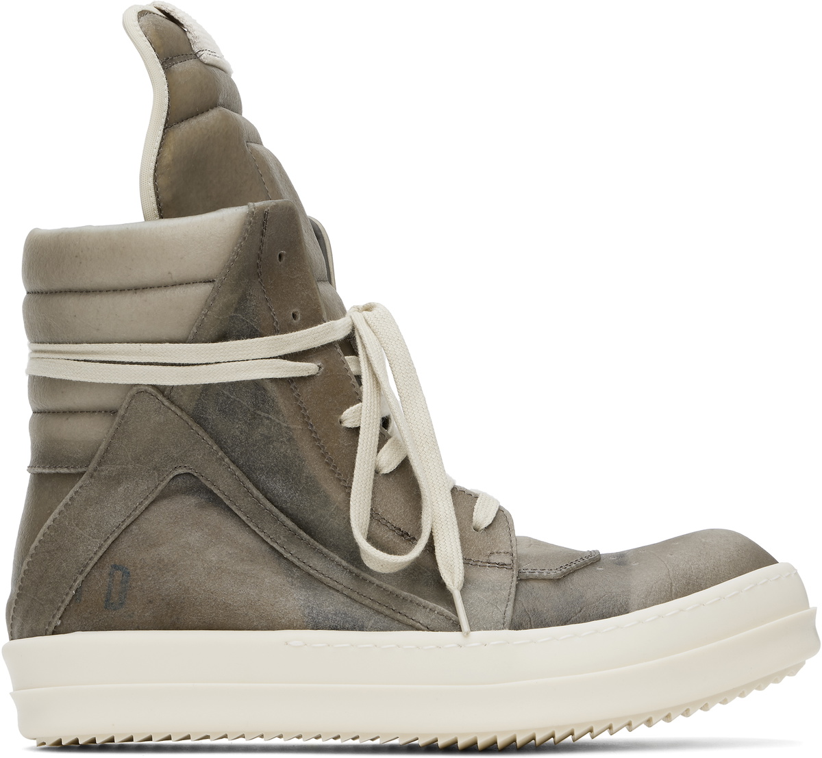 【RICK OWENS 】トープホワイト Hollywood Geobasket スニーカー Rick Owens Hollywood Mega Bumper Geobasket High Dust Milk