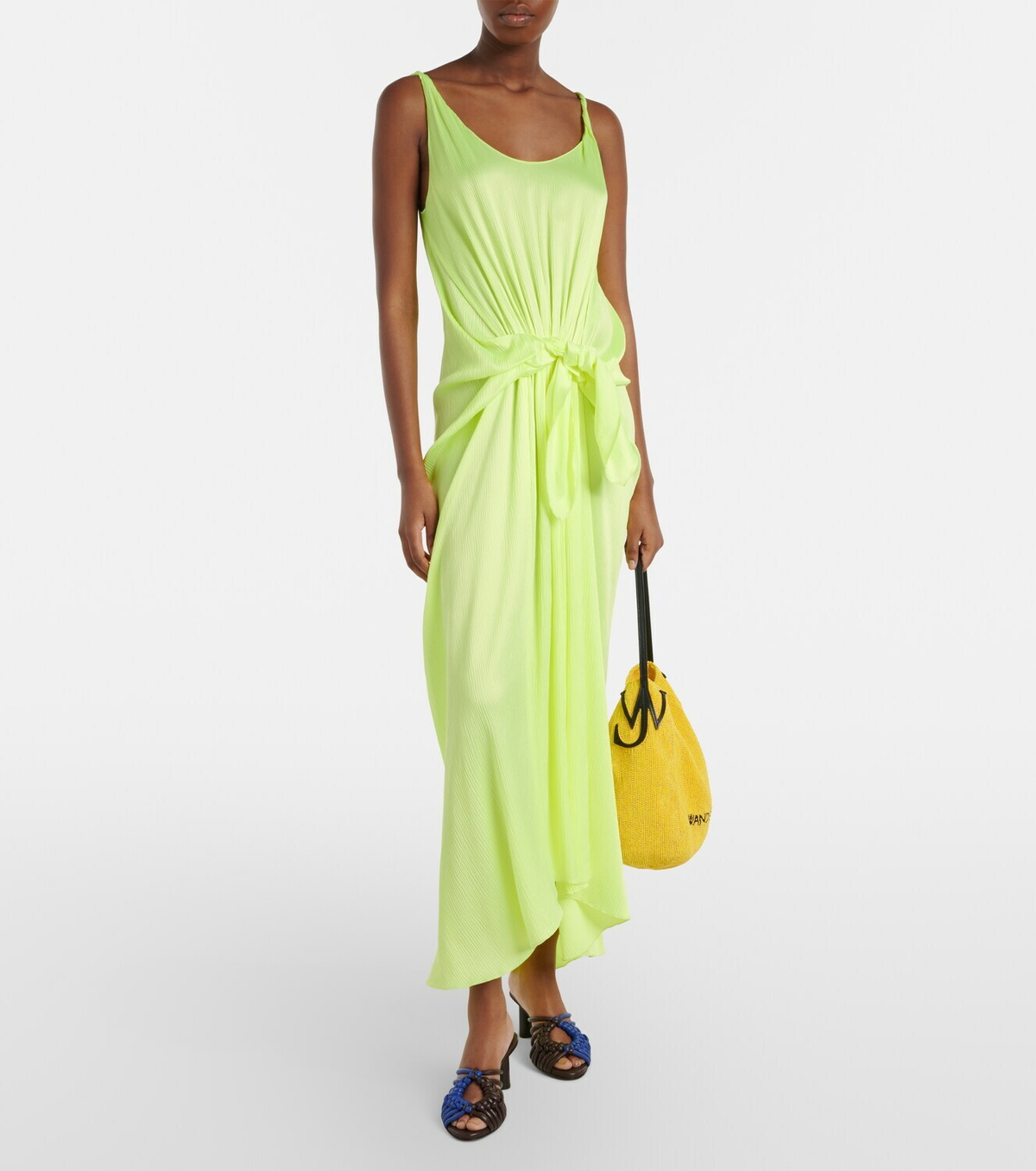 JW Anderson Gathered silk midi dress