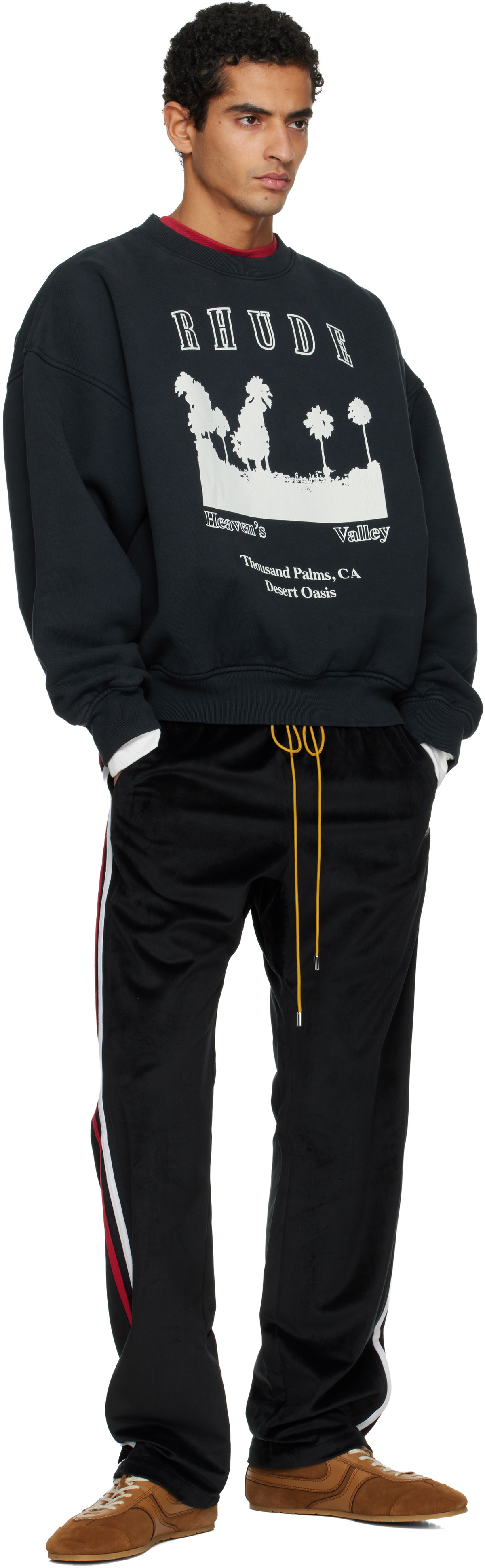 Rhude Black 'Thousand Palms' Crewneck Sweatshirt