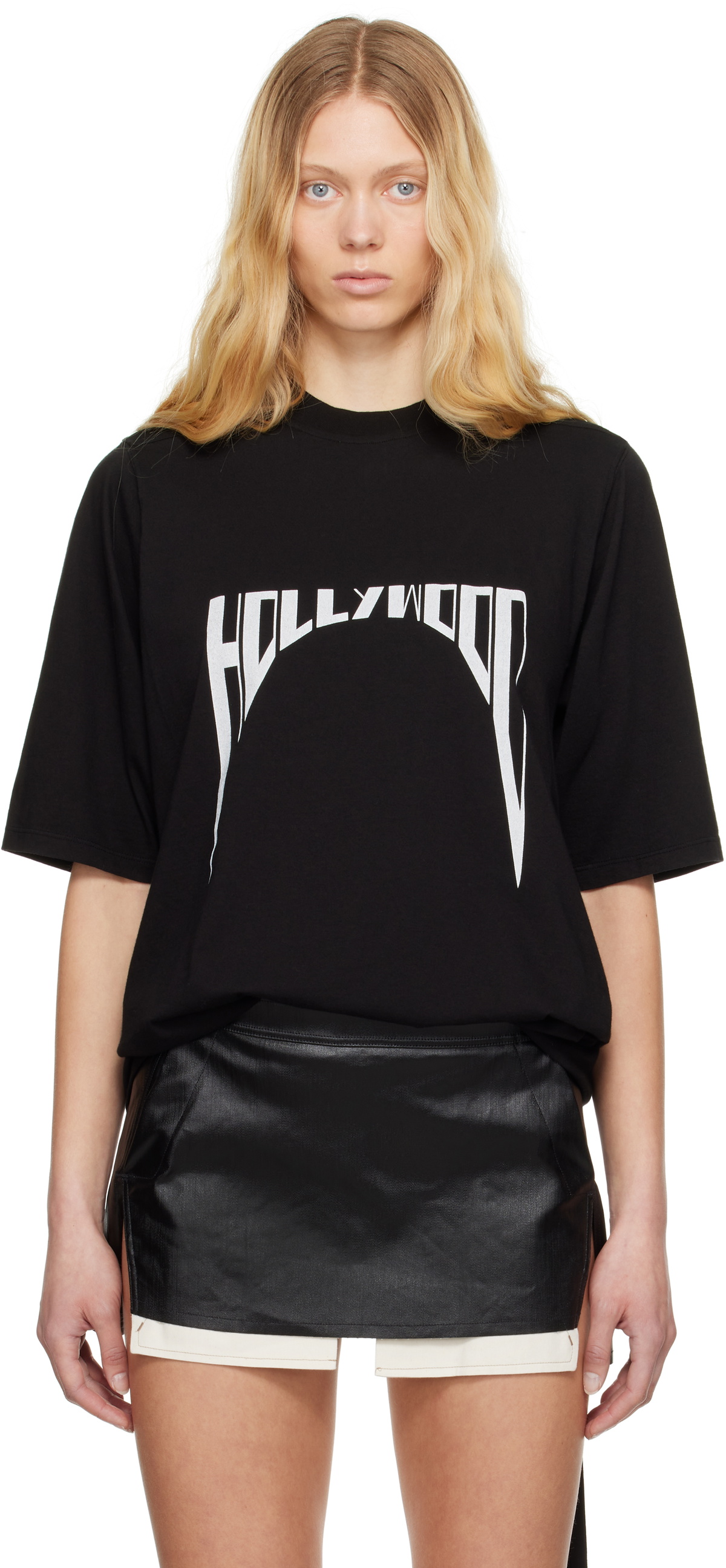 Rick Owens DRKSHDW Women's Cropped Level T-Shirt in Milk
