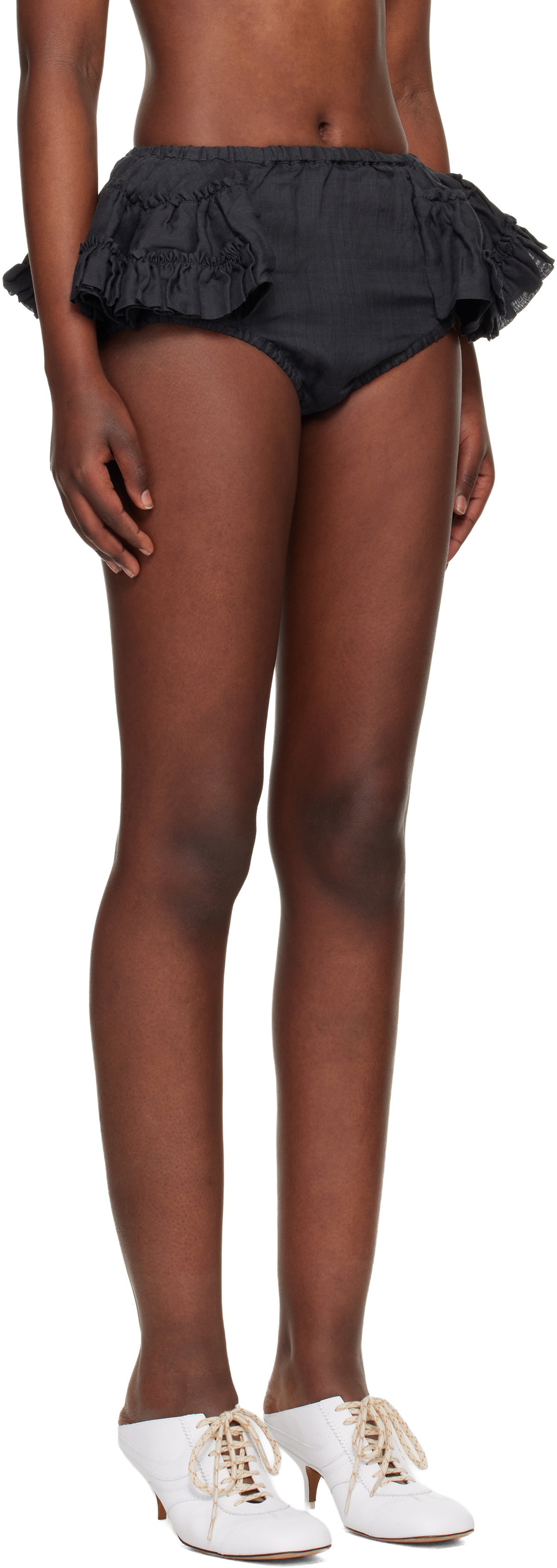 Dries Van Noten Black Ruffled Briefs
