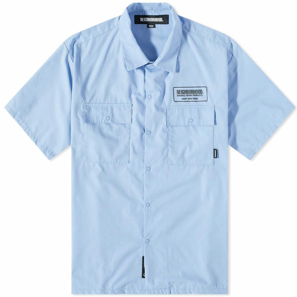 Neighborhood Men's Classic Short Sleeve Work Shirt in Blue Neighborhood
