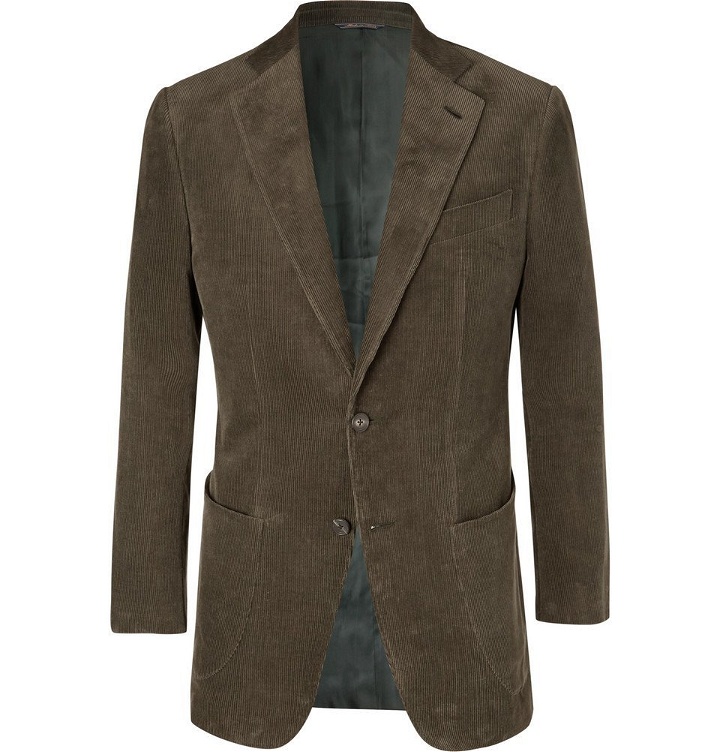 Photo: Thom Sweeney - Army-Green Slim-Fit Cotton-Corduroy Suit Jacket - Men - Green