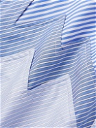 Comme des Garçons SHIRT - Christian Marclay Panelled Striped Cotton-Poplin Shirt - Blue