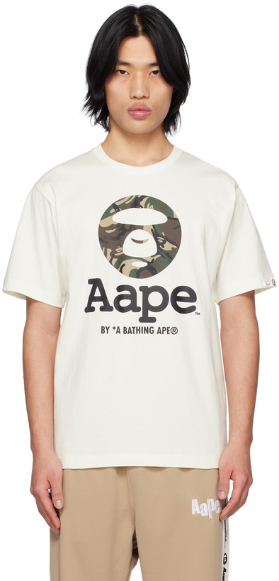 Photo: AAPE by A Bathing Ape White MoonFace Camo T-Shirt